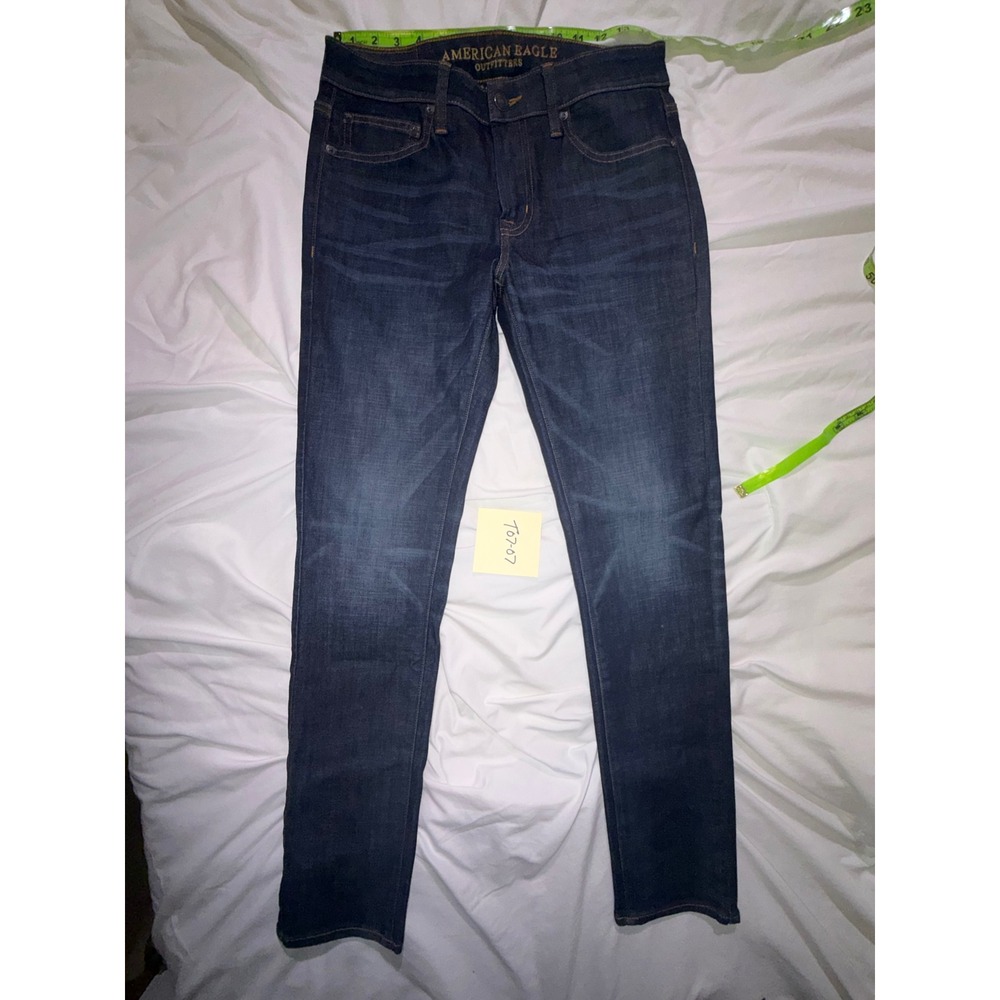 American Eagle Outfitters Mens Skinny Jeans Dark Wash Indigo 31x32 T07-07
